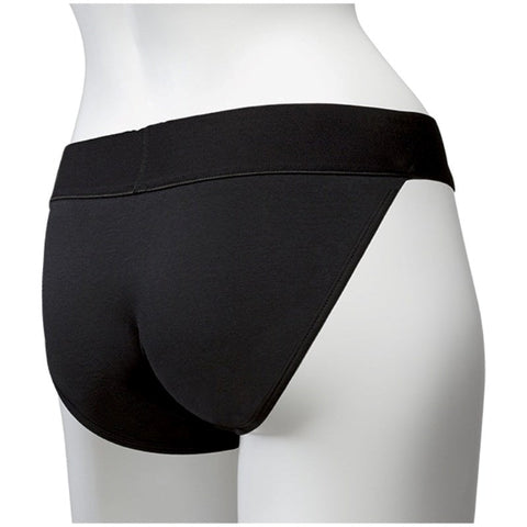 Vac-U-Lock Panty Harness Plug Full Back L/XL Black - Strap On Sextoys