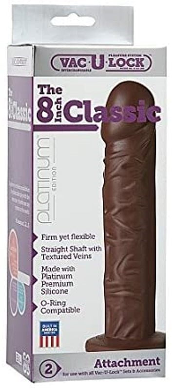 Vac-U-Lock Platinum The Classic 8 inch - - Realistic Dildos