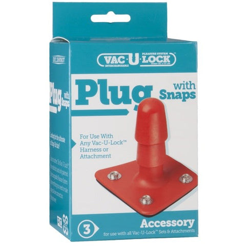 Vac-U-Lock Plug With Snaps - Strap On Sextoys