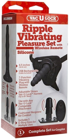 Vac-U-Lock Ripple Vibrating Pleasure Set Silicone - Strap On Sextoys
