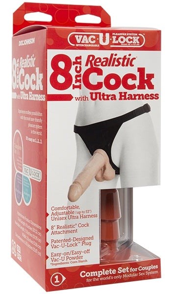 Vac-U-Lock Set 8 Realistic Ultra Harness - - Realistic Dildos