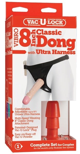 Vac-U-Lock Vibrating Sex Harness with 8 Cock Flesh - Strap On Sextoys