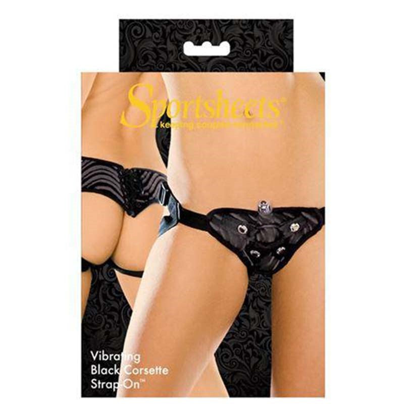 Vibrating Corsette Strap On Black - - Strap On Sextoys