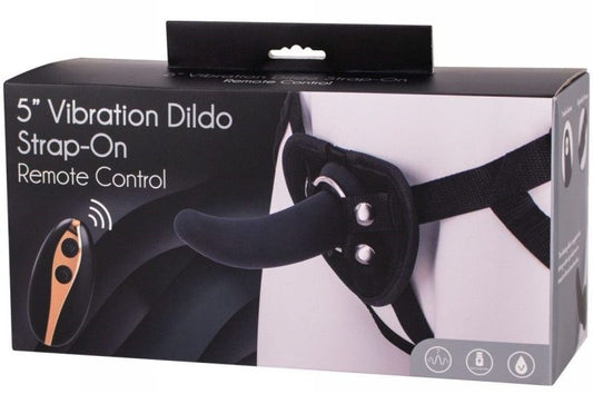 Vibration Dildo Strap-On with Remote Control 5 inch - Strap On Sextoys
