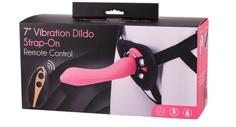 Vibration Dildo Strap-On with Remote Control 7 inch - Strap On Sextoys