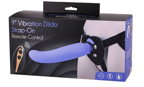 Vibration Dildo Strap-On with Remote Control 9 inch - Strap On Sextoys