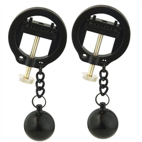 Weighted Orbs Torture Nipples Clamps - Breast and Nipple Toys