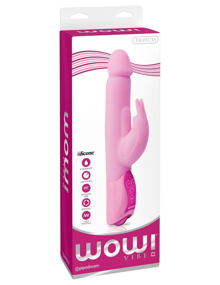 Pipedream WOW! 6 Trifecta Multi Functions Rabbit Vibrator - Rabbit Vibrators
