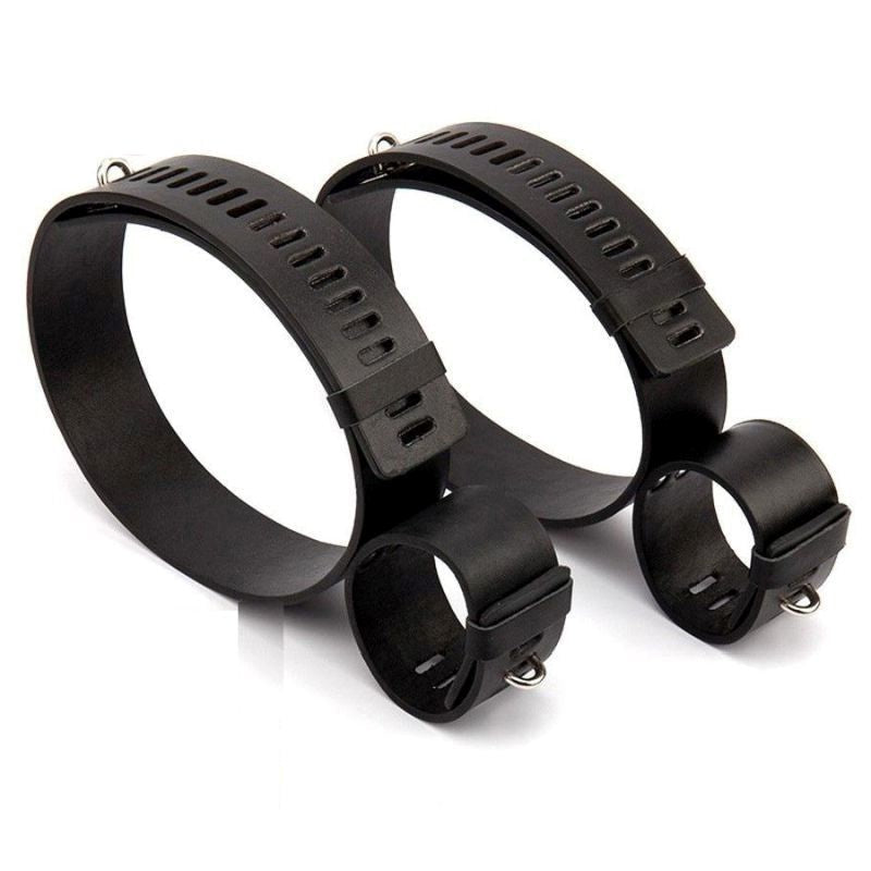 Wrist & Thigh Faux Leather Restraints - - Cuffs And Restraints