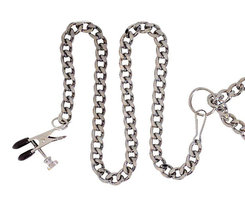 Y-Style Adjustable Broad Tip Clamps With Clit Clamp - Cuffs and Restraints