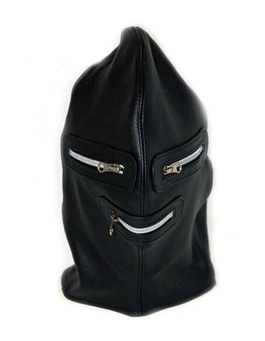 Zip It Leather BDSM Hood - Bondage Hoods