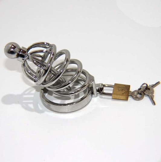 Instituted Cock Cage & Penis Plug Small - Male Chastity
