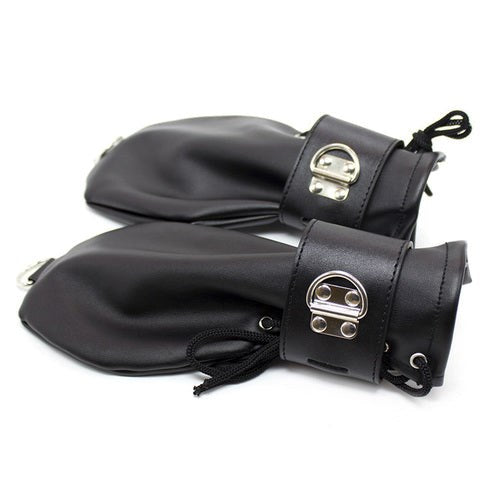 Spartacus Faux Leather BDSM Mittens - Cuffs and Restraints