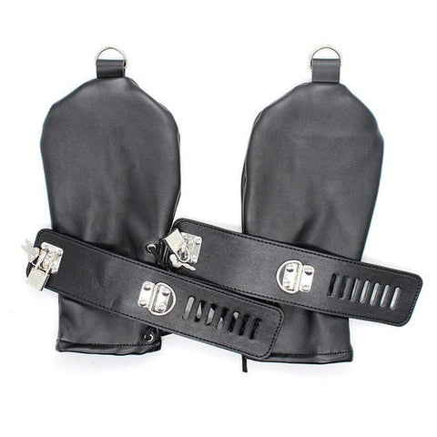 Spartacus Faux Leather BDSM Mittens - Cuffs and Restraints