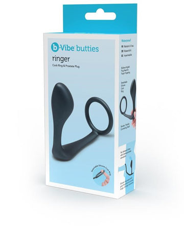 Dual Pleasure Powerhouse - B-Vibe Ringer Cock Ring and Prostate Plug - Butt Plugs