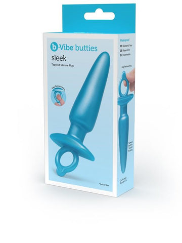 B-Vibe Sleek Tapered Silicone Anal Plug - Comfortable and Secure Play - Butt Plugs