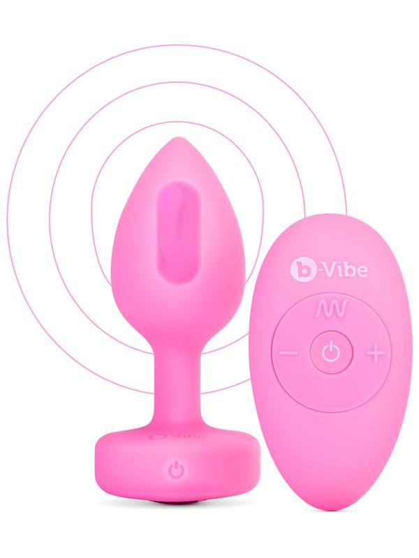 b-Vibe Remote Control Vibrating Jewelled Heart Butt Plug - - Butt Plugs