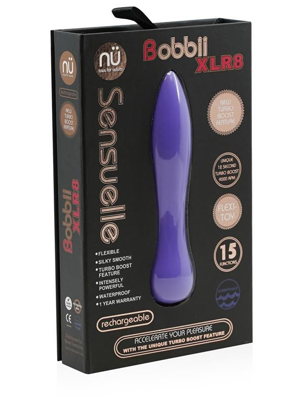 Nu Sensuelle Bobbii XLR8 15-Function Rechargeable Bullet Vibrator with Turbo Boost - Bullet Vibrators