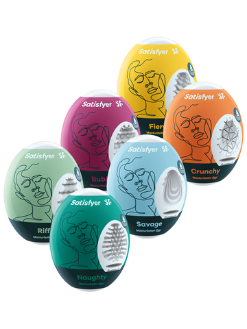 Satisfyer 6 Piece Mens Masturbator Eggs Set - Love Eggs and Kegel Exercisers