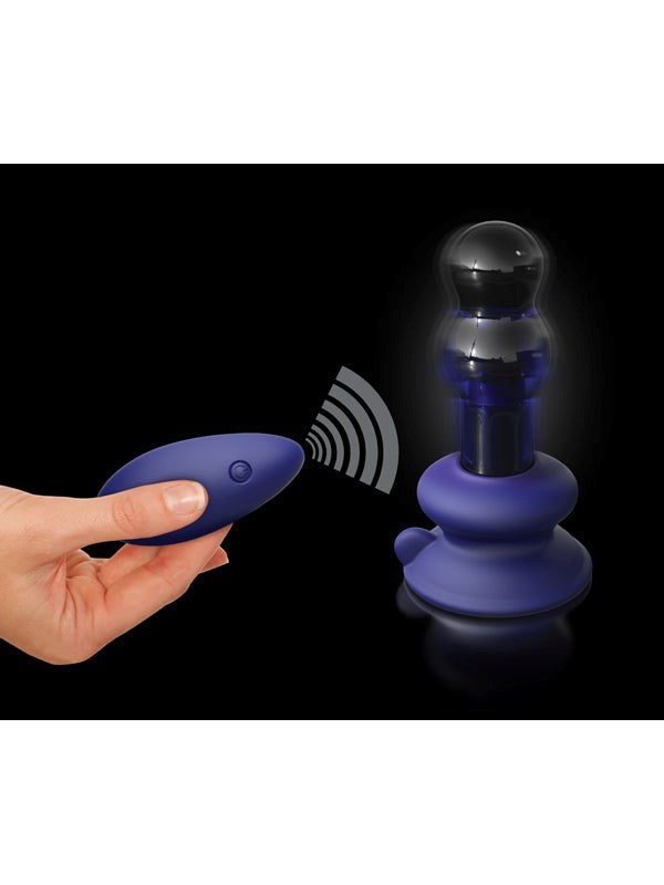 Icicles No 83 Glass Plug with Rechargeable Vibrator and Remote - - Butt Plugs