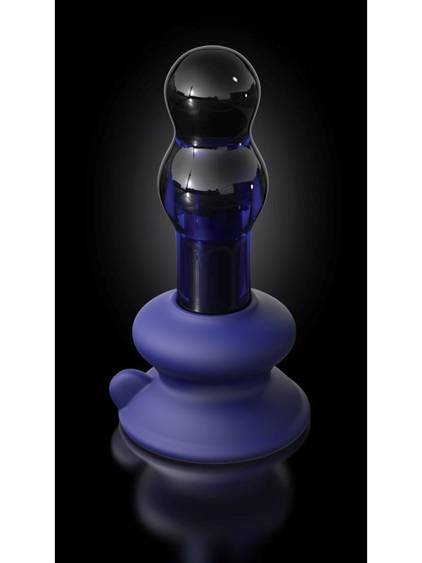 Icicles No 83 Glass Plug with Rechargeable Vibrator and Remote - - Butt Plugs