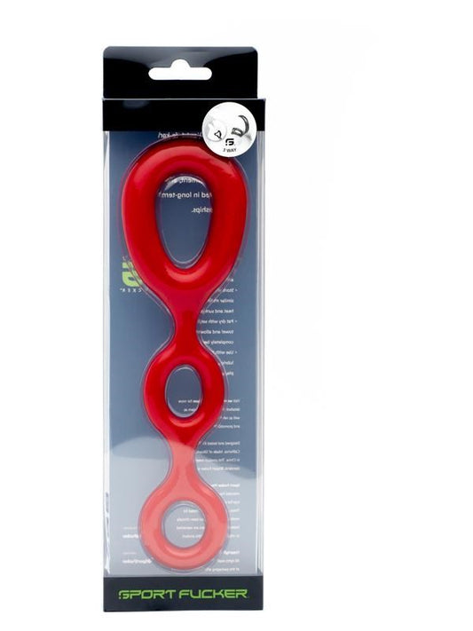 Sport Fucker's Stretchable 3-Way Pleasure Ring - Ball Stretchers and Crushers