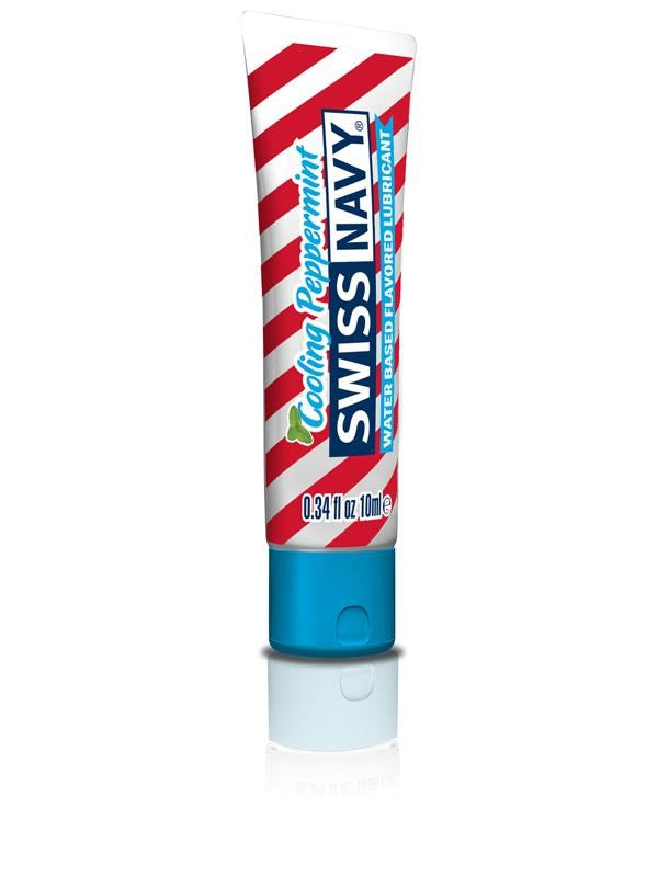 Swiss Navy Cooling Peppermint Water-Based Flavored Lubricant 10ml - - Water Based Lubes