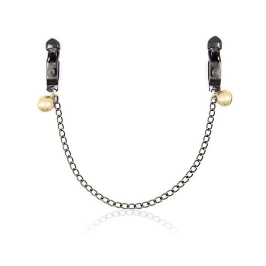 Alligator Nipple Clamps With Bell And Chain - Breast and Nipple Toys