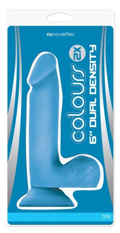 Colours 2X 6 in. Dual Density Blue - - Realistic Dildos