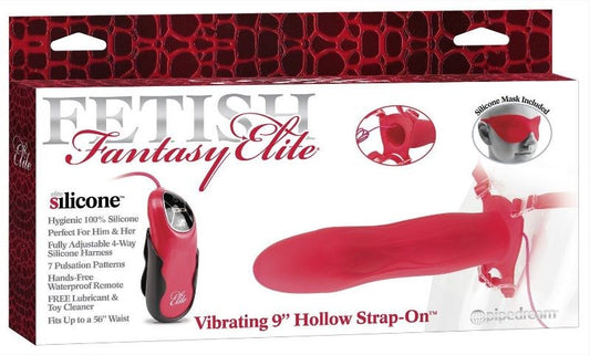 Fetish Fantasy Elite 9 inch Vibrating Hollow Strap-On Dildo - Strap On Sextoys