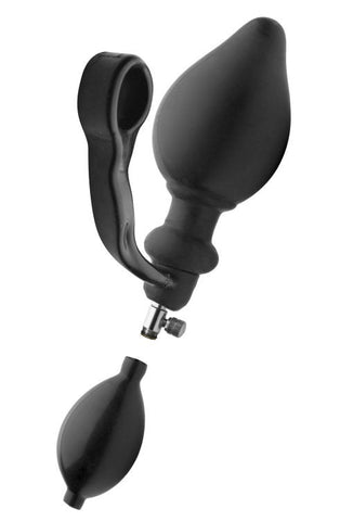 XR Brands Expander - Inflatable Plug with Cock Ring & Removable Pump - Inflatable Dildos and Vibrators
