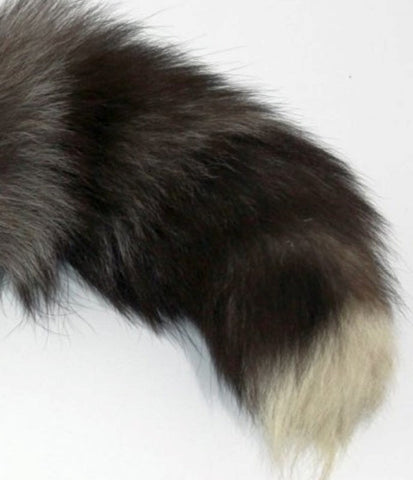 Faux Fox Tail Ribbed Gold Butt Plug Large - Steel Sex Toys