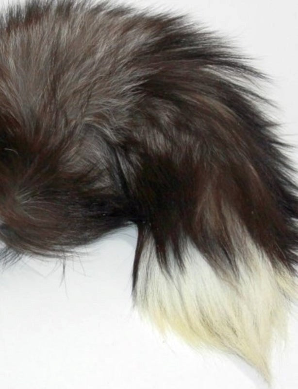 Faux Fox Tail Ribbed Silver Butt Plug - - Steel Sex Toys