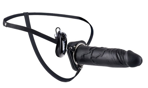 Fetish Fantasy 9 Inch Vibrating Hollow Silicone Strap-On - Strap On Sextoys
