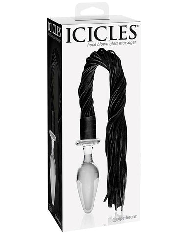 Pipedream Icicles No 49 Glass Butt Plug and Flogger - Glass Sex Toys