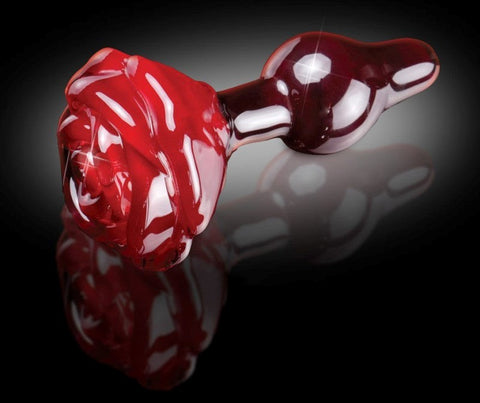 Pipedream Icicles No 76 Rose Shape Glass Butt Plug - Glass Sex Toys