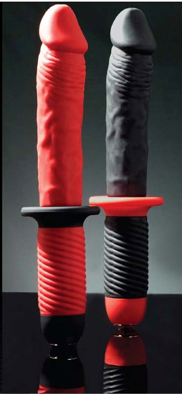 Mr. E and Mr. Z 7 Inch Silicone 10 Speed Vibrator Red - Realistic Dildos