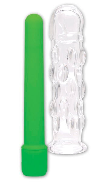 Neon Glass G-Spot Vibrator Caress - - Glass Sex Toys