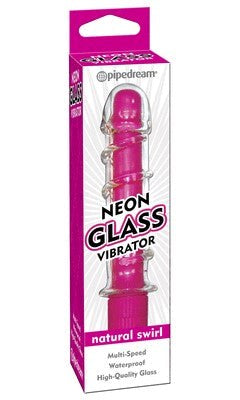 Pipedream Neon Glass Natural Swirl G Spot Massager - Glass Sex Toys