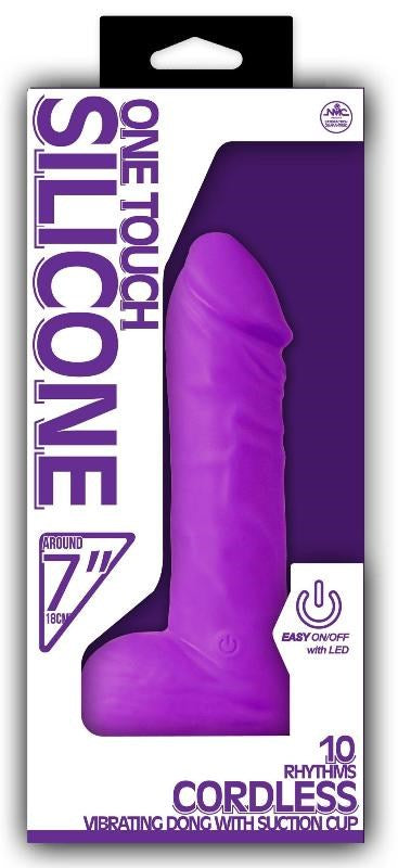 One Touch Silicone 7 Vibrator Purple - Realistic Dildos