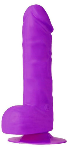 One Touch Silicone 7" Vibrator Purple - Realistic Dildos