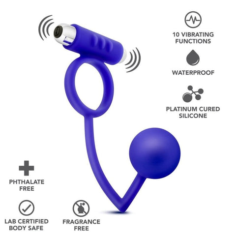 Penetrator Anal Ball with Vibrating Cock Ring - Anal Beads and Balls