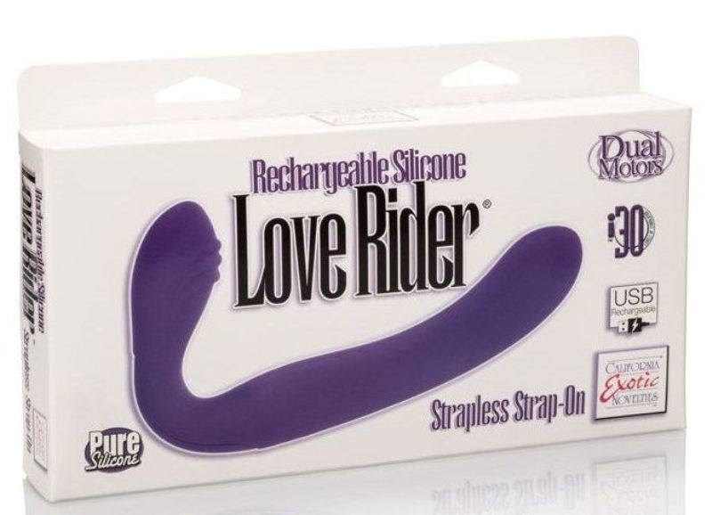 Rechargable Silicone Love Rider Strapless Strap-On Purple - - Strap On Sextoys