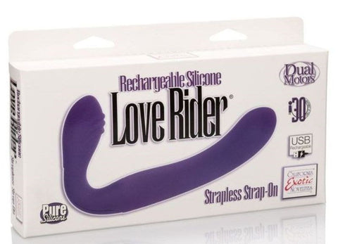 Rechargable Silicone Love Rider Strapless Strap-On Purple - Strap On Sextoys