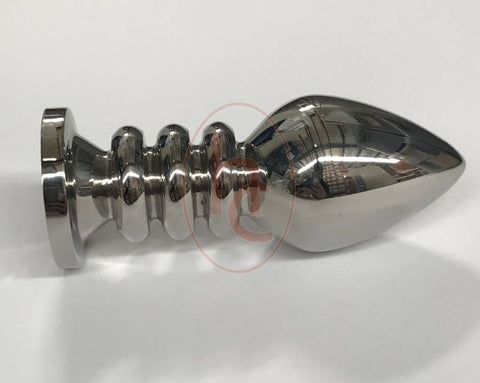 Ribbler Metal Jeweled Anal Plug Large Rose Quartz - Steel Sex Toys