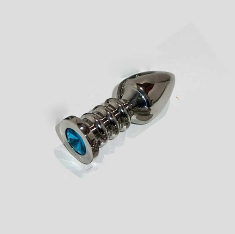 Ribbler Metal Jewelled Medium Butt Plug Rose Quartz - Steel Sex Toys