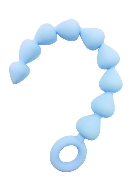 Sex In The Shower Blue Silicone Anal Beads - Anal Beads and Balls