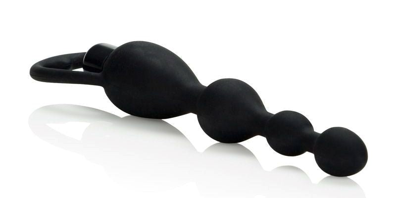 Silicone Vibrating Pleasure Beads Black - - Anal Beads and Balls