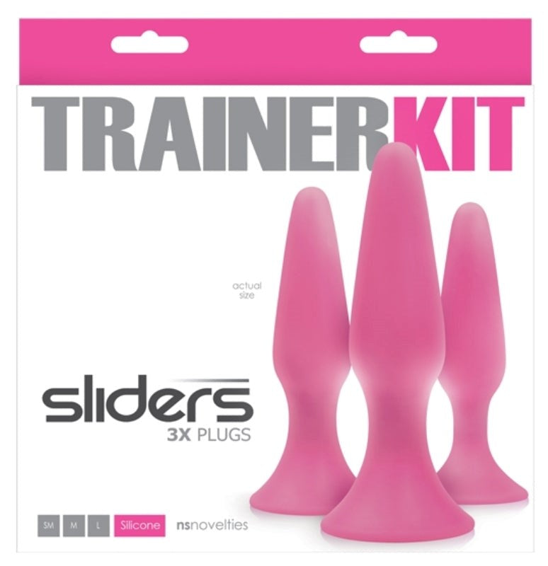 Sliders Trainer Silicone Butt Plug Kit Pink - - Sex Kits