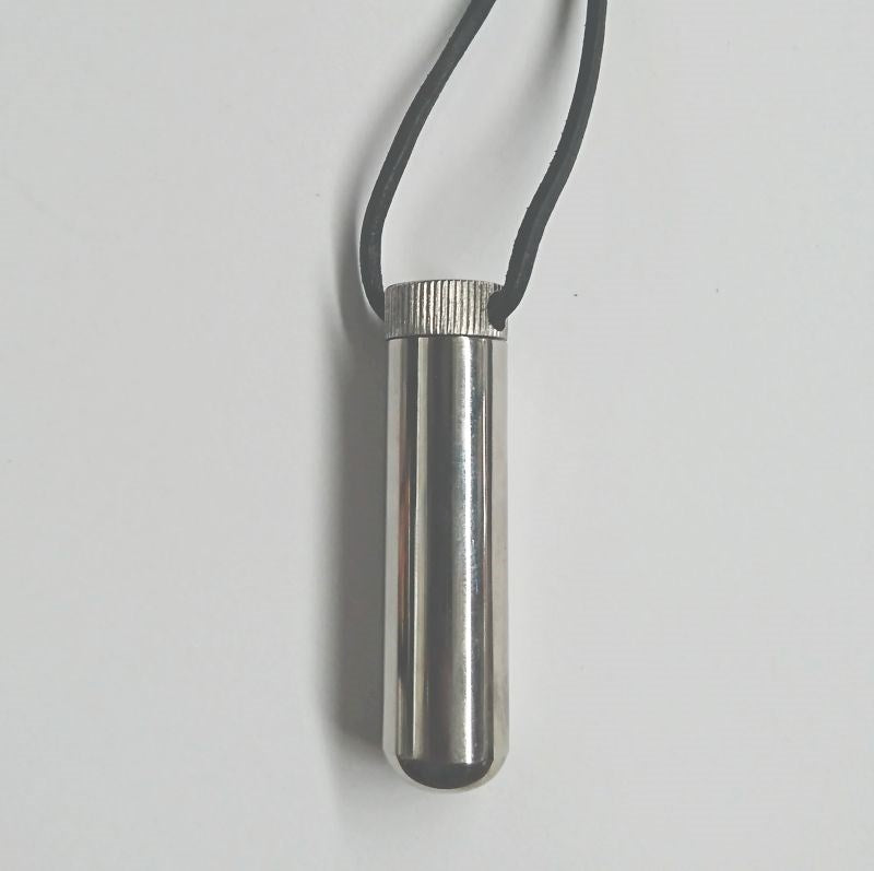 Steel Inhaler on BDSM Play Leather Cord - - Steel Sex Toys